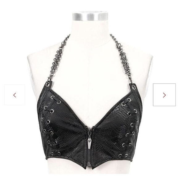 'COIL' PUNK SNAKESKIN PATTERNED BRALETTE - Picture 4 of 10